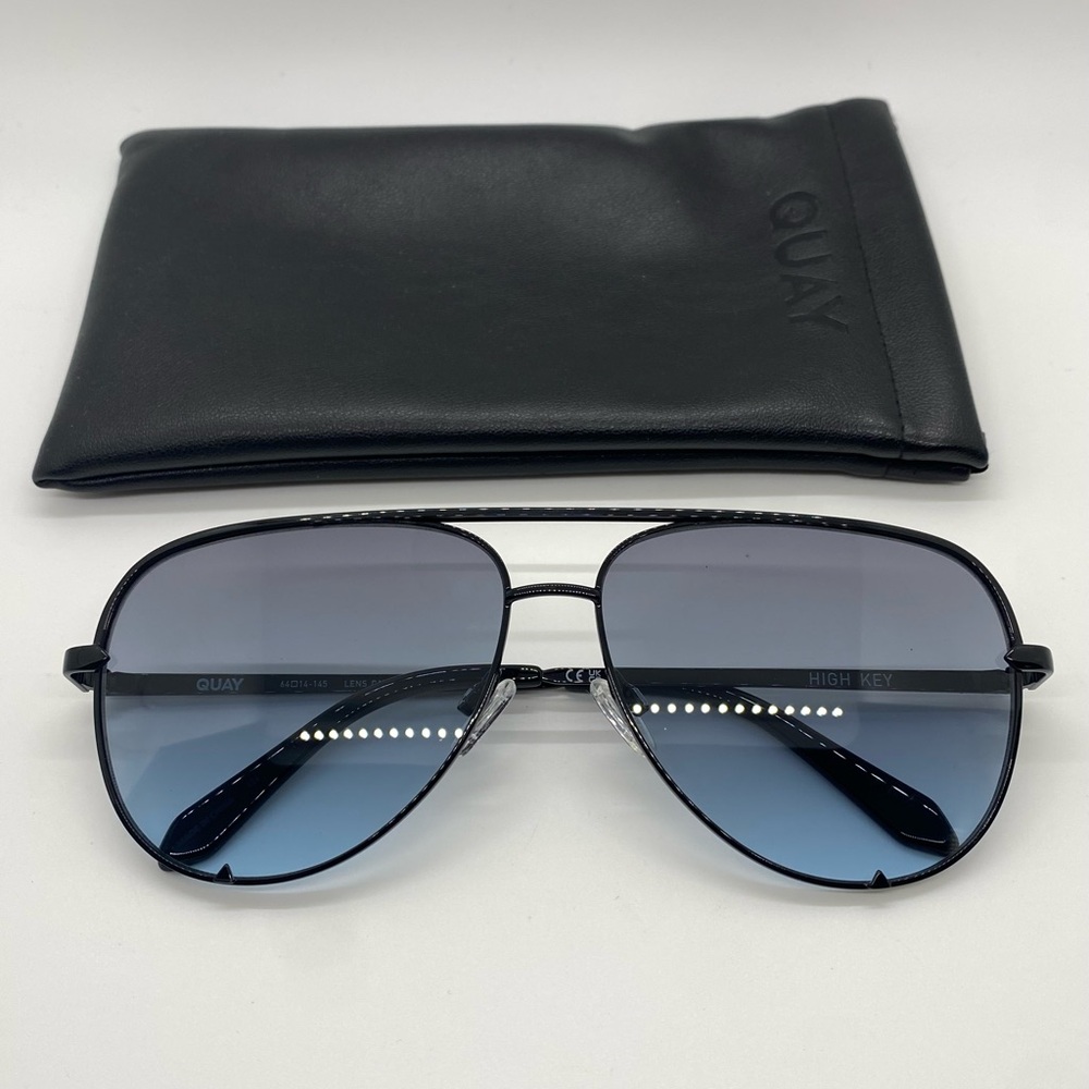 Quay Australia High Key 64mm  Blue Gradient Aviator Sunglasses new no tags
